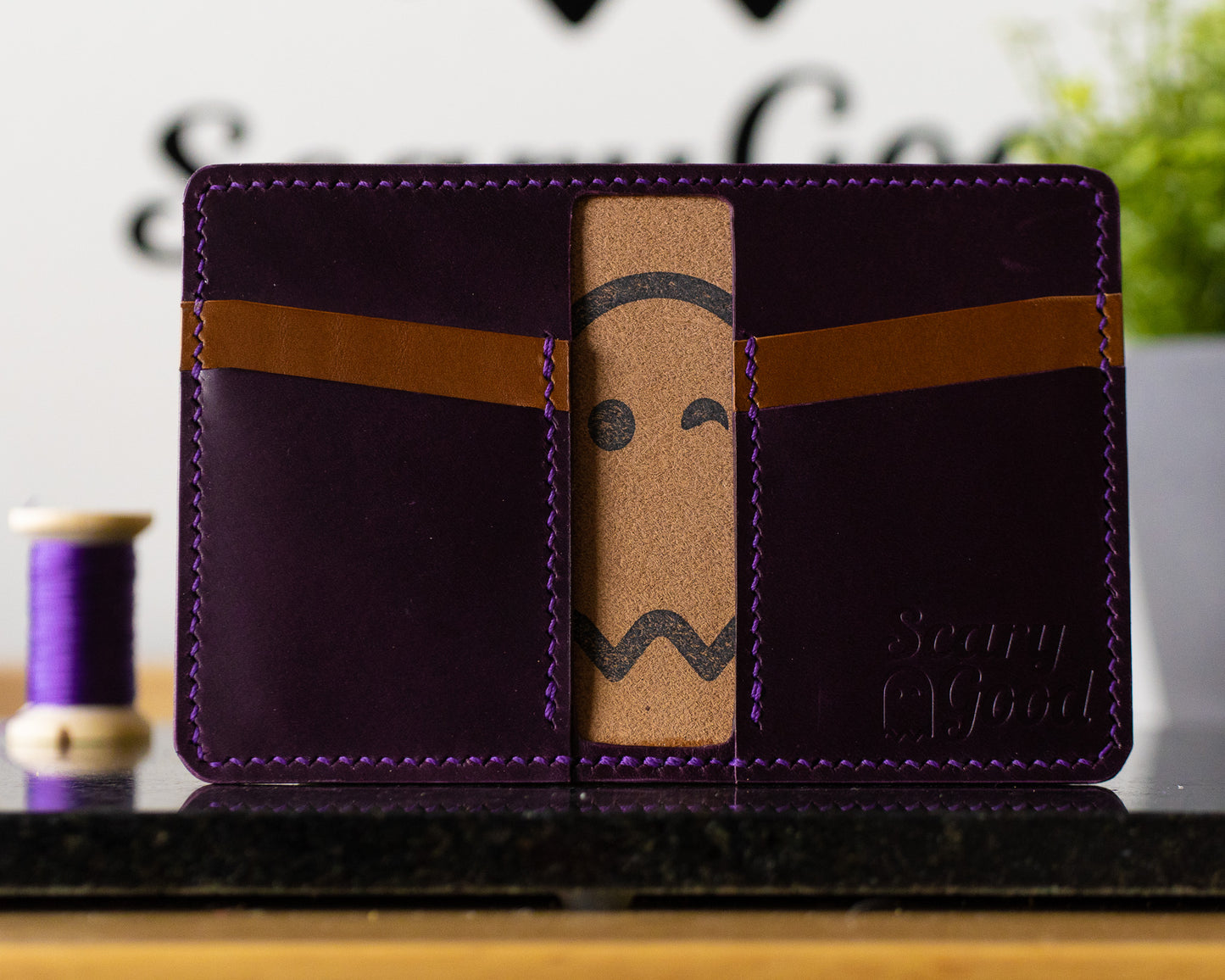 SLASHR Wallet Violet and Cognac 