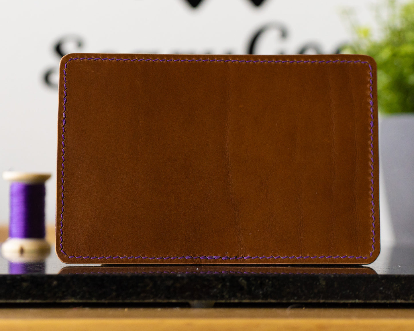 SLASHR Wallet Violet and Cognac back